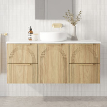 Arco 1200mm Wall Hung Single Vanity with Solid Surface Countertop
